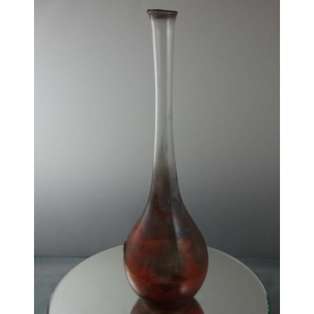 Glas Vase 28cm von P. Molnar  1980 DE