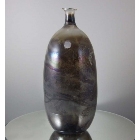 Glas Vase 19cm von P. Molnar  1978 DE