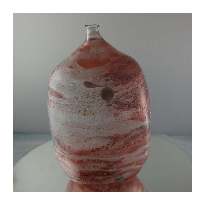 Glas Vase 17cm von P. Molnar  1980 DE