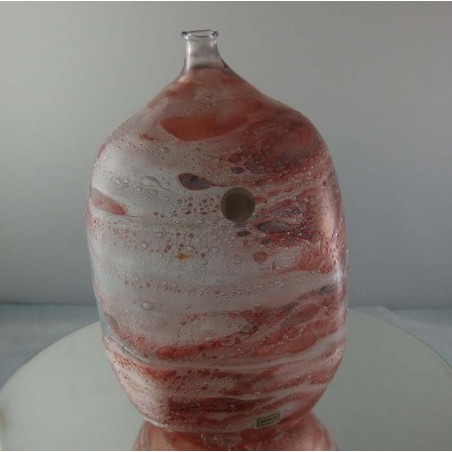 Glas Vase 17cm von P. Molnar  1980 DE