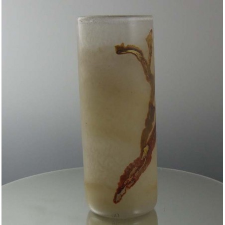 Glas Vase 15cm von P. Molnar  1977 DE