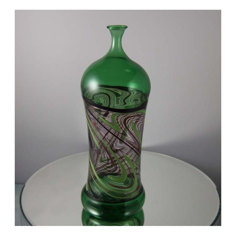 Glas Vase 19cm Greiner Pert  1983 DE