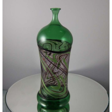 Glas Vase 19cm Greiner Pert  1983 DE
