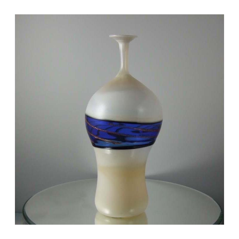Glas Vase 18.5cm Greiner Pert  1983 DE