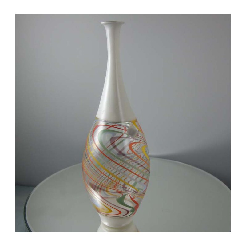 Glas Vase 18cm Greiner Pert  1986 DE