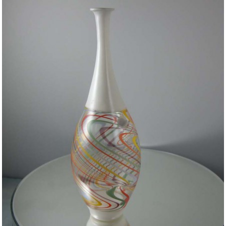 Glas Vase 18cm Greiner Pert  1986 DE