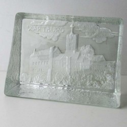 Glas Briefbeschwerer 11cm klar Wartburg AT