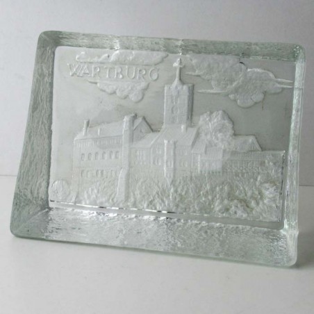 Glas Briefbeschwerer 11cm klar Wartburg AT