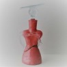 Glas Flacon 17.5cm Frau   rot FR