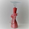 Glas Flacon 17.5cm Frau   rot FR