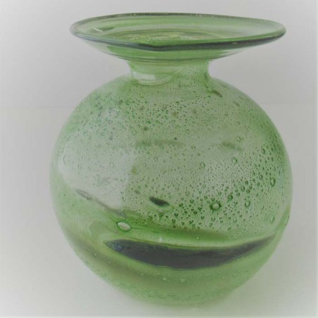 Glas Vase 10.6cm A.Molnar grün DE 1990
