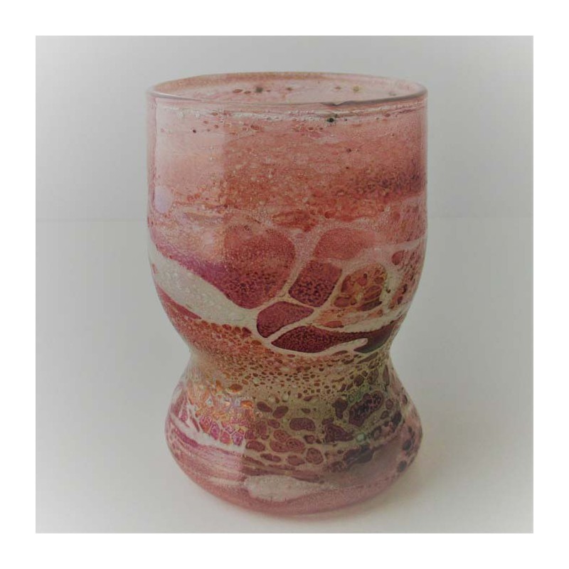 Glas Becher 11cm rot  DE 1981