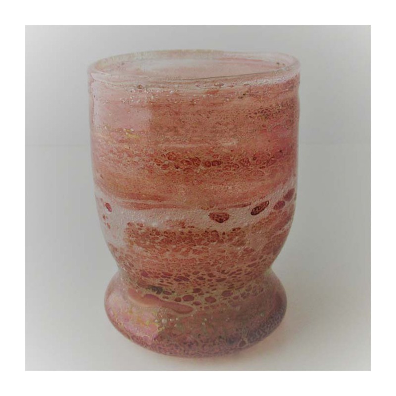 Glas Becher 11cm rot  DE 1981