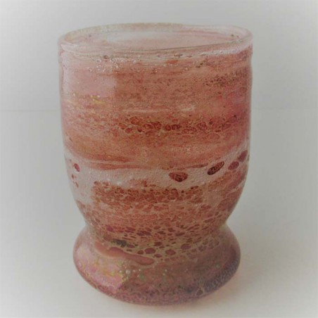 Glas Becher 11cm rot  DE 1981