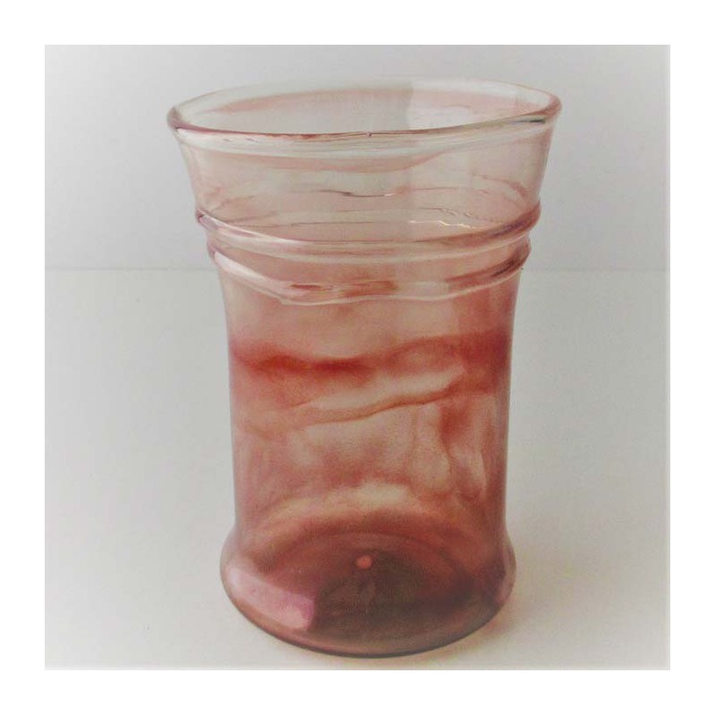 Glas Becher 10cm rot  DE 1981