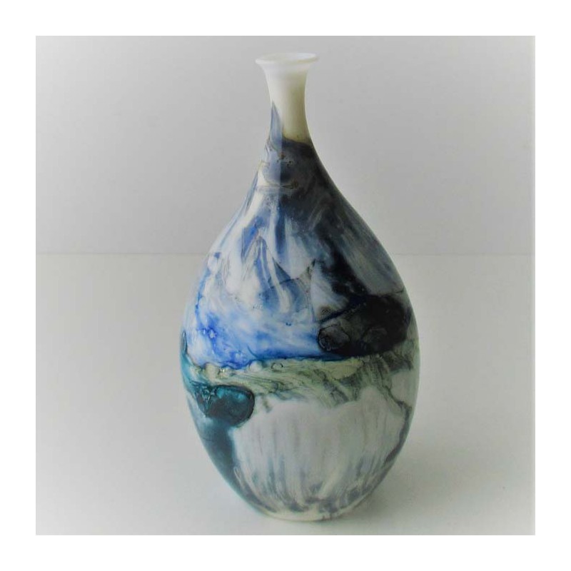 Glas Vase 11cm Greiner Pert    DE 1985