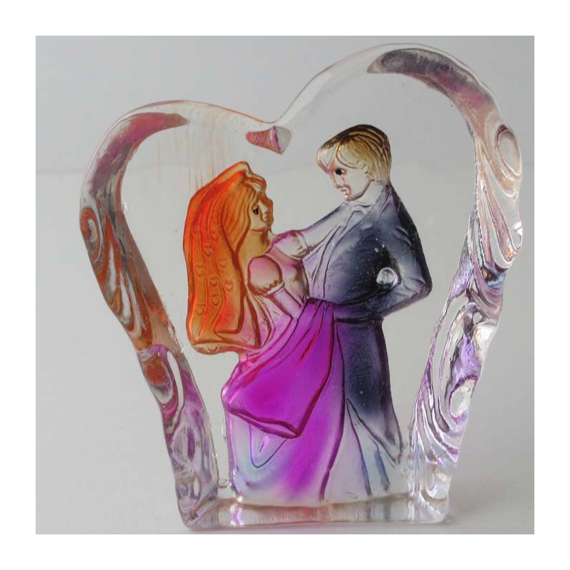 Glas Brocken 8cm mit Parr Figur