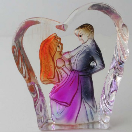 Glas Brocken 8cm mit Parr Figur
