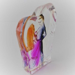 Glas Brocken 8cm mit Parr Figur