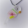 Muranoglas Papagei 55mm Innen Blume  zum hängen