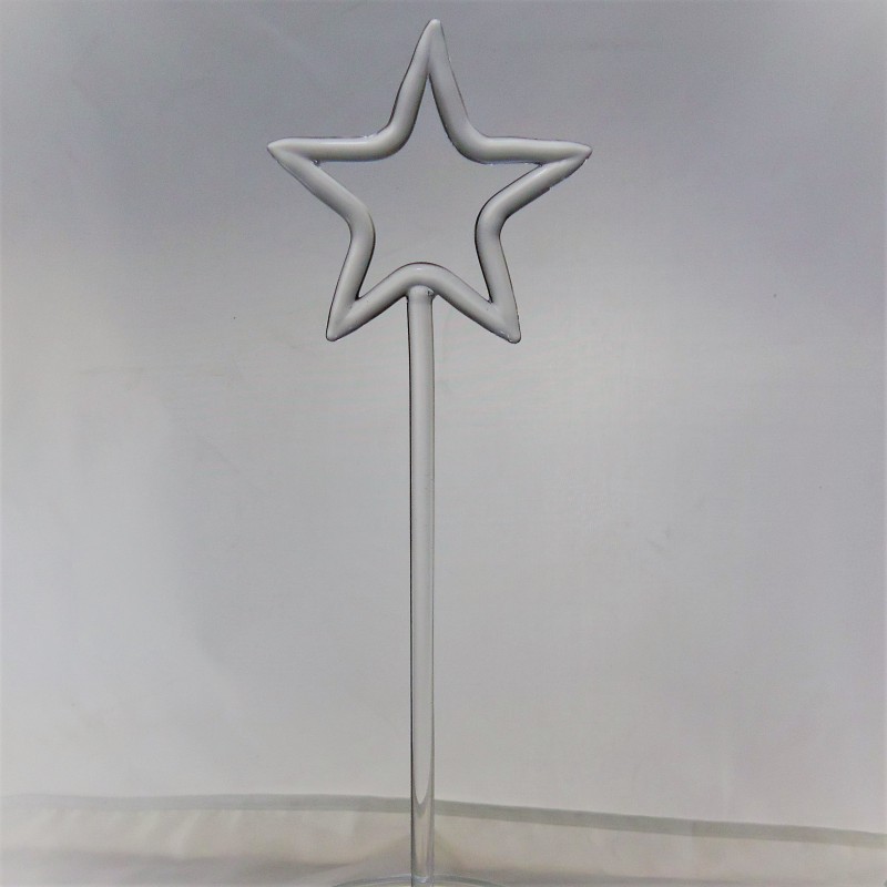 Glasstern Stecker 31cm auf Stab klar
