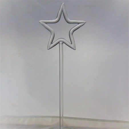 Glasstern Stecker 31cm auf Stab klar