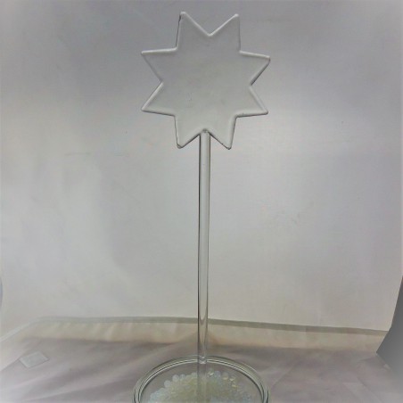 Glas Stecker 34cm Stern achtzackig klar