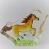 Glas Brocken10cm mit Pferd Figur