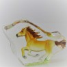 Glas Brocken10cm mit Pferd Figur