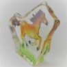 Glas Brocken10cm mit Pferd Figur