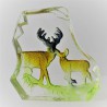 Glasbrocken 8cm mit Hirsch Figur