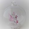 Glaskugel mit Kristall 7.5cm Engel rosa  zum hängen und stellen
