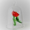 Glas Glocke mit Kristall 9cm Rose rot grün mit losen Kristallen. zum hängen und stellen Glas Glocke mit Kristall 9cm Rose rot grün mit losen Kristallen. zum hängen und stellen
