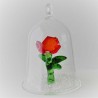 Glas Glocke mit Kristall 9cm Rose rot grün mit losen Kristallen. zum hängen und stellen Glas Glocke mit Kristall 9cm Rose rot grün mit losen Kristallen. zum hängen und stellen