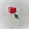 Glas Dom 12cm mit Kristall Rosse rot  mit losen Kristallen Glas Dom 12cm mit Kristall Rosse rot  mit losen Kristallen