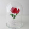Glas Dom 12cm mit Kristall Rosse rot  mit losen Kristallen Glas Dom 12cm mit Kristall Rosse rot  mit losen Kristallen