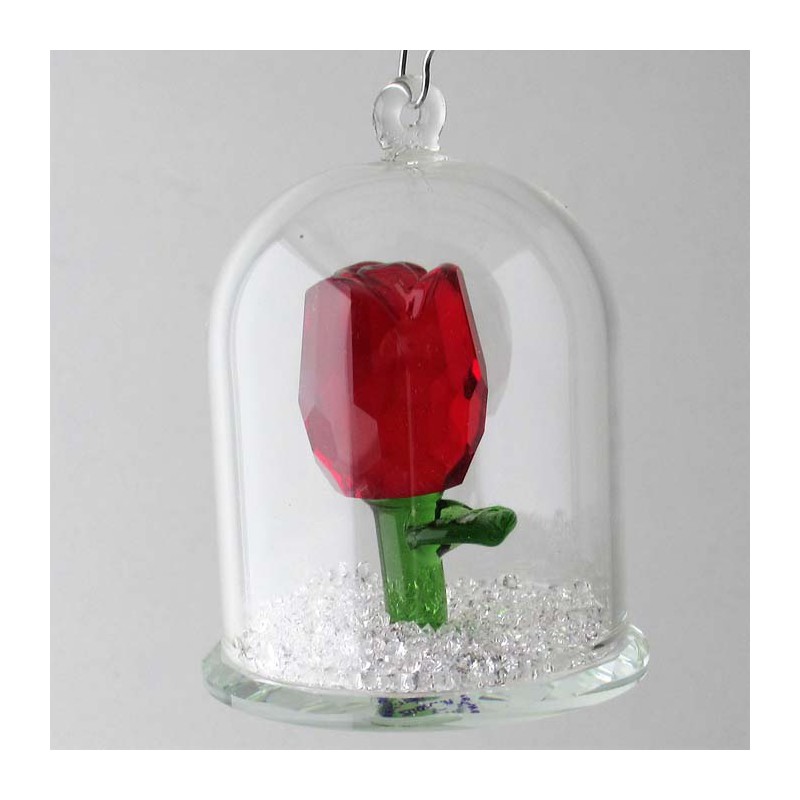 Glas Dom mit Kristall 5cm Rosse und mit losen Kristallen, zum hängen und stellen Glas Dom mit Kristall 5cm Rosse und mit losen Kristallen, zum hängen und stellen