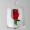 Glas Dom mit Kristall 5cm Rosse und mit losen Kristallen, zum hängen und stellen Glas Dom mit Kristall 5cm Rosse und mit losen Kristallen, zum hängen und stellen