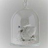 Glas Dom mit Kristall 5cm Schwann klar mit losen Kristallen , zum hängen und stellen Glas Dom mit Kristall 5cm Schwann klar mit losen Kristallen , zum hängen und stellen