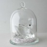 Glas Dom mit Kristall 5cm Schwann klar mit losen Kristallen , zum hängen und stellen Glas Dom mit Kristall 5cm Schwann klar mit losen Kristallen , zum hängen und stellen