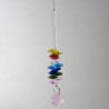 Kristallglas 20 mm Kugel rosa 14 Achtecke  Kette sortierte Farben  Set 6 Stueck