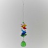 Kristallglas 20 mm Kugel gruen 14 Achtecke  Kette sortierte Farben  Set 6 Stueck