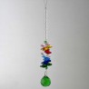 Kristallglas 20 mm Kugel gruen 14 Achtecke  Kette sortierte Farben  Set 6 Stueck