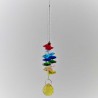 Kristallglas 20 mm Kugel gelb 14 Achtecke  Kette sortierte Farben  Set 6 Stueck