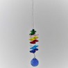 Kristallglas 20 mm Kugel blau 14 Achtecke  Kette sortierte Farben  Set 6 Stueck