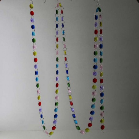 Kristallglas Kette bunte  14 mm Achtecke 100 St 215 cm