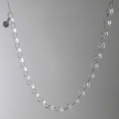 Kristallglas Kette klar 14 mm Achtecke 23 Stücke 49 cm