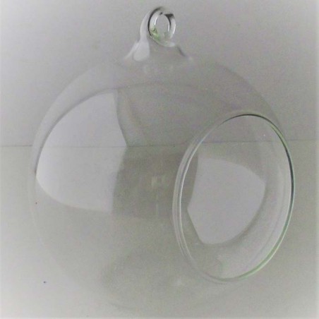 Glas-Windlichtkugel 10 cm zum hängen und stellen