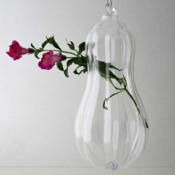 Glas-Kürbisform Vase klar Dekor, zum hängen