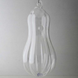 Glas-Kürbisform Vase klar Dekor, zum hängen